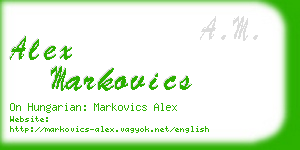 alex markovics business card